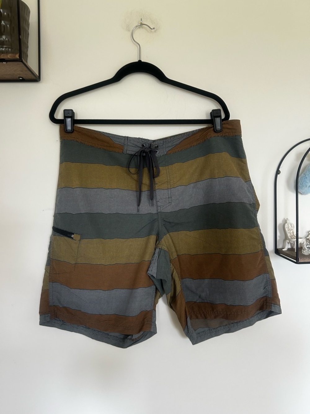 Toad&Co Men’s Swim Trunks Striped Earth Tones Size 36